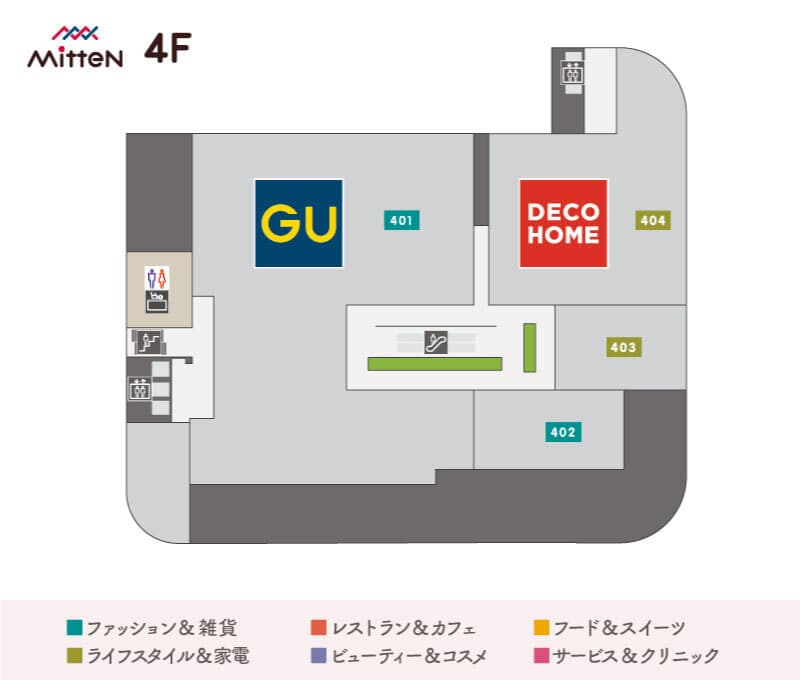 4Fエスカ横イベントスペースの図面・フロアマップ